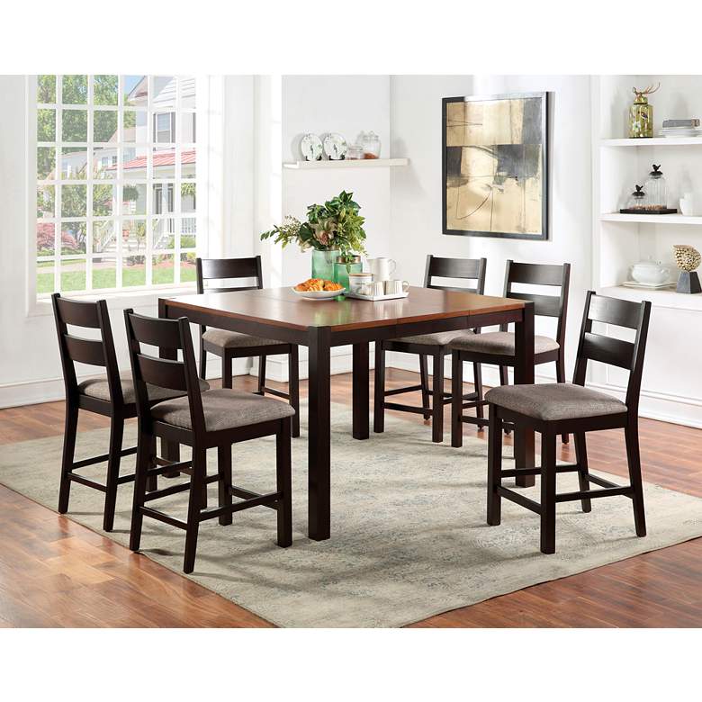 Image 1 Bendorm 24 1/4 inch Dark Oak Wood Counter Stools Set of 2 in scene