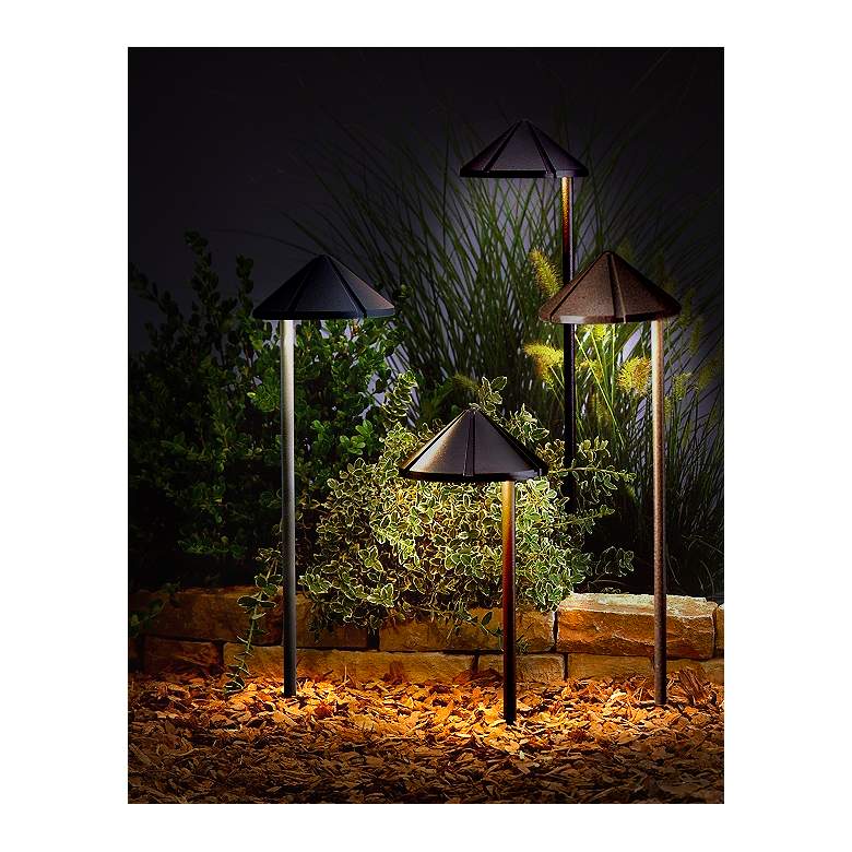 Image 1 Kichler Bronze Finish Cone Low Voltage Landscape Light in scene