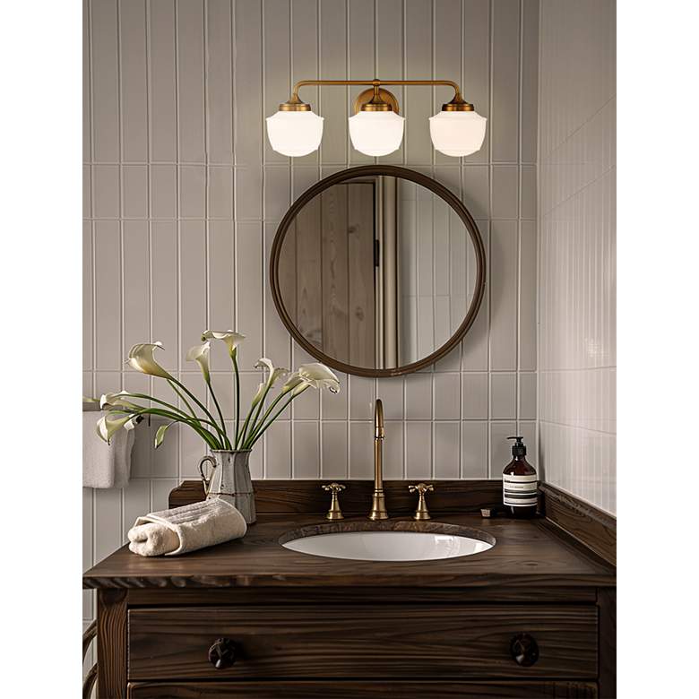 Image 1 Cornwell 23" Wide Aged Brass 3-Light Bath Light in scene