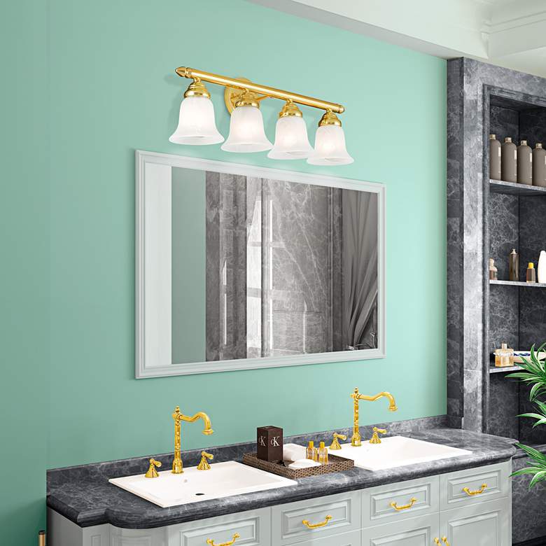 Image 1 4 Light Polished Brass Bath Light in scene