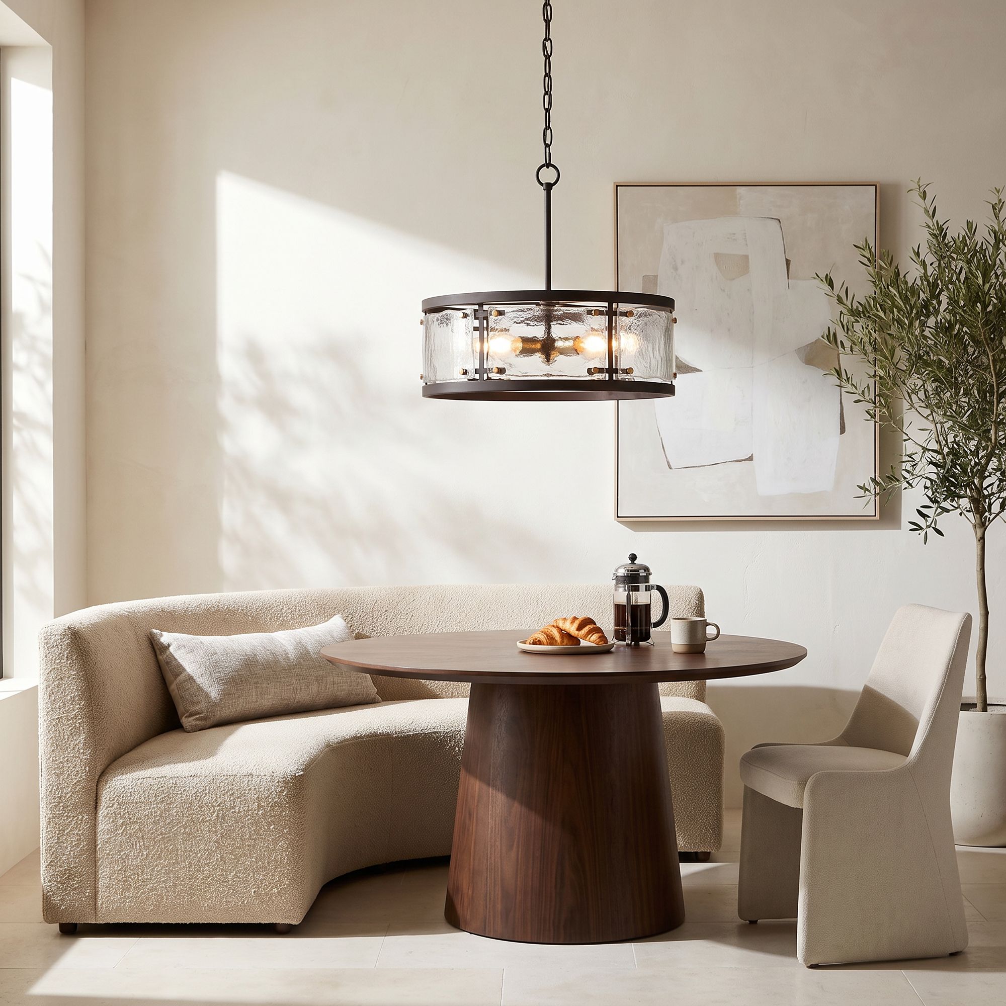 Image 1 Possini Euro Campanelli 19" Wide Bronze and Brass Drum Pendant Light in scene