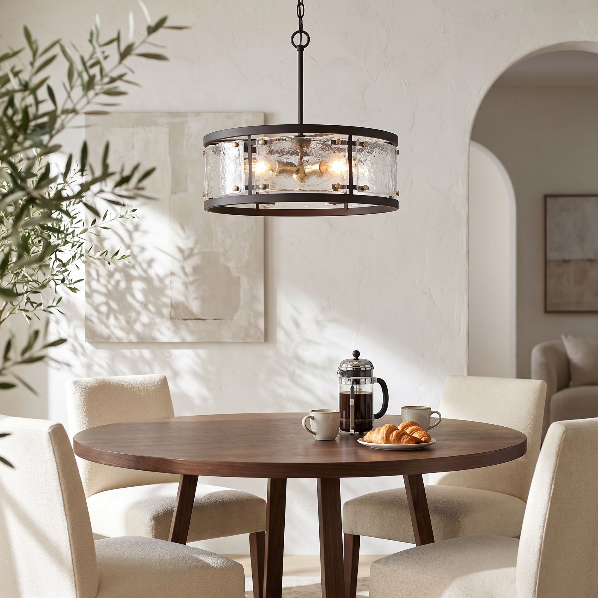 Watch A Video About the Possini Euro Campanelli Bronze and Brass Drum Pendant Light