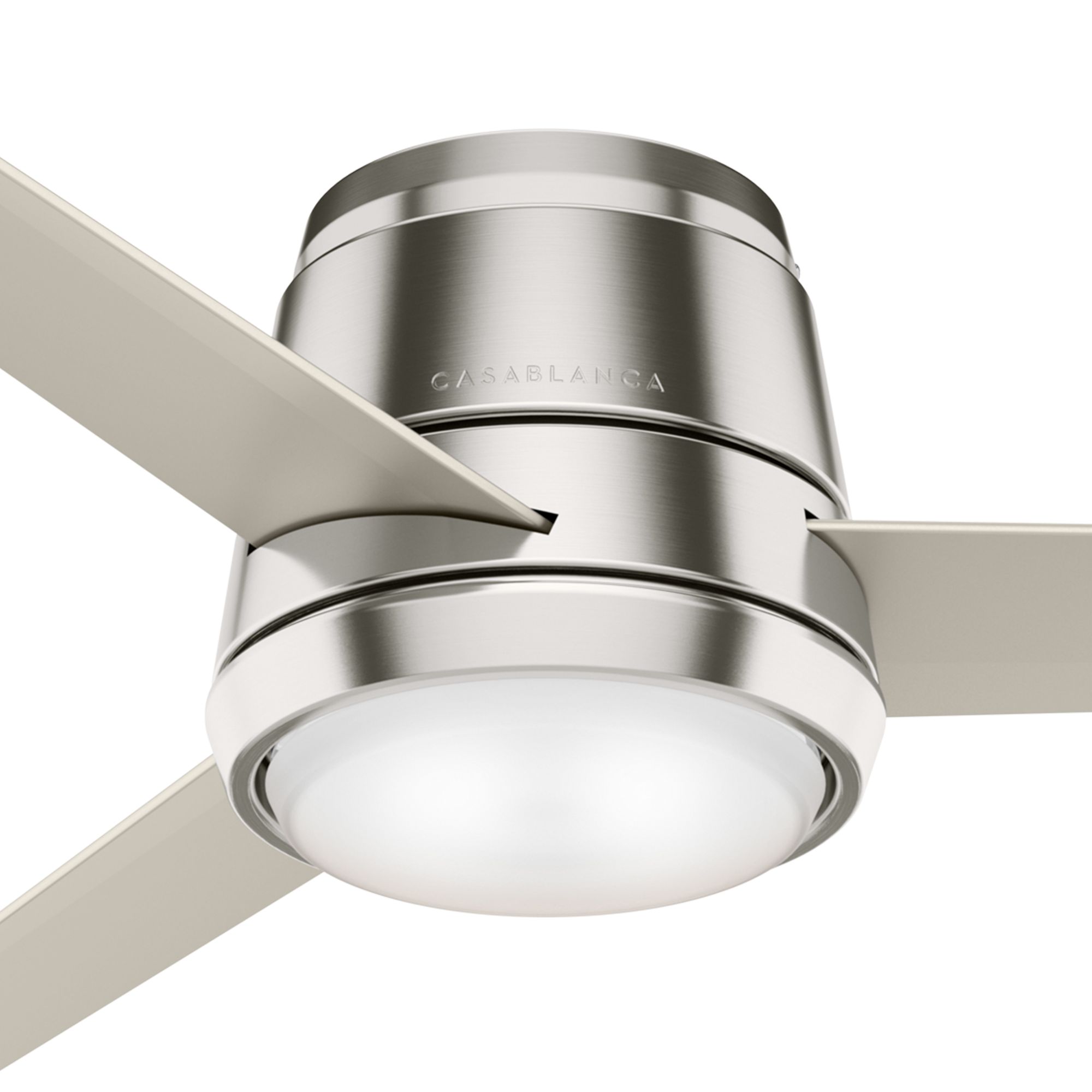54" Casablanca Commodus Brushed Nickel Low Profile Ceiling Fan
