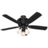 54" Hunter Promenade Gloss Black LED Light Ceiling Fan with Remote