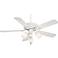 54" Ainsworth Gallery Three-Light Cottage White Ceiling Fan