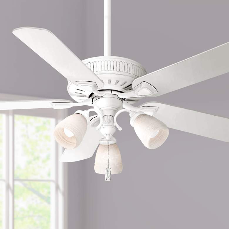 Image 1 54 inch Ainsworth Gallery Three-Light Cottage White Ceiling Fan
