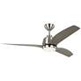 54" Avila Brushed Steel Damp Rated LED Ceiling Fan with Remote