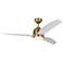 54" Avila Satin Brass LED Ceiling Fan w/ Matte White Blades