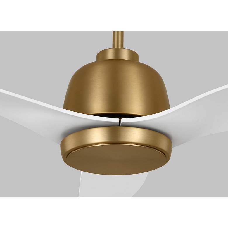 Image 2 54" Avila Satin Brass LED Ceiling Fan w/ Matte White Blades more views