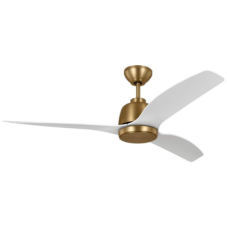 Image 3 54" Avila Satin Brass LED Ceiling Fan w/ Matte White Blades more views