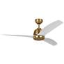 3_54" Avila Satin Brass LED Ceiling Fan w/ Matte White Blades more views