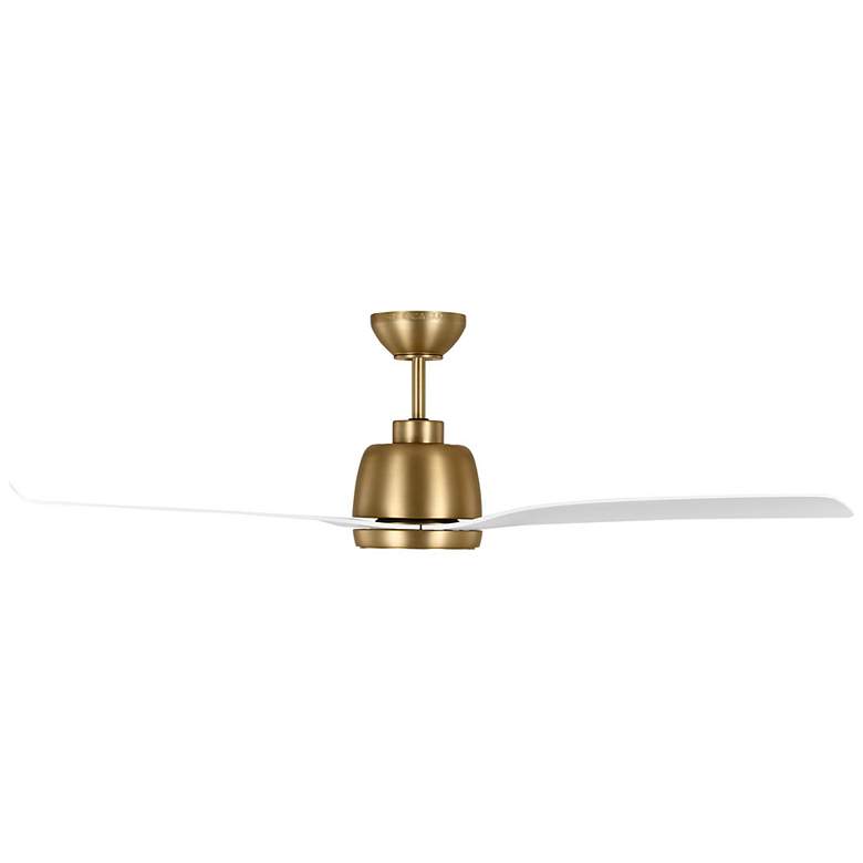 Image 4 54" Avila Satin Brass LED Ceiling Fan w/ Matte White Blades more views