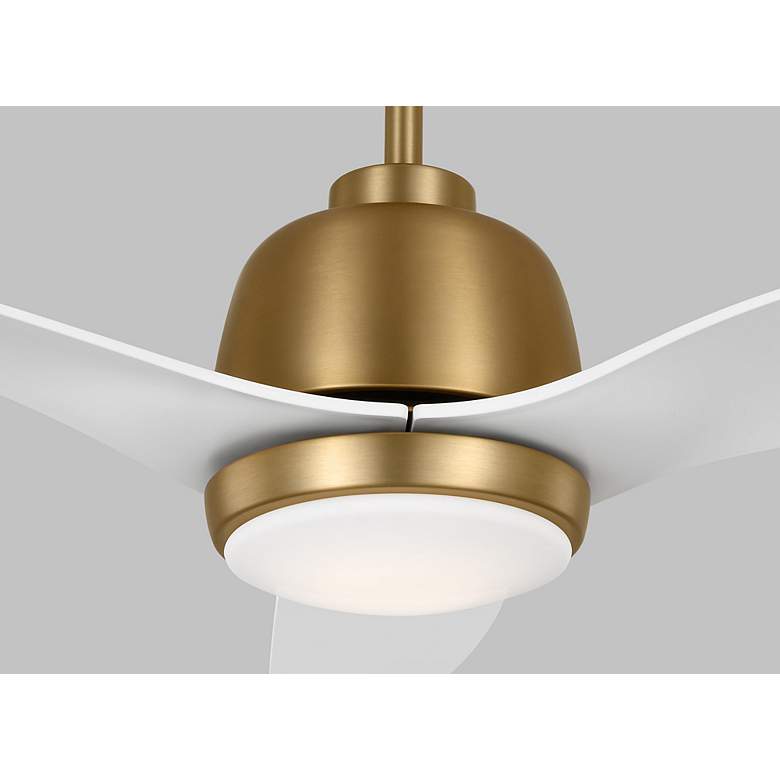 Image 6 54" Avila Satin Brass LED Ceiling Fan w/ Matte White Blades more views