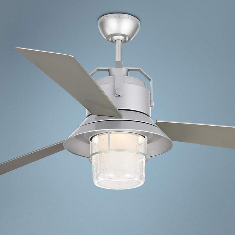 Image 1 54" Boynton Painted Brushed Steel LED Outdoor Ceiling Fan