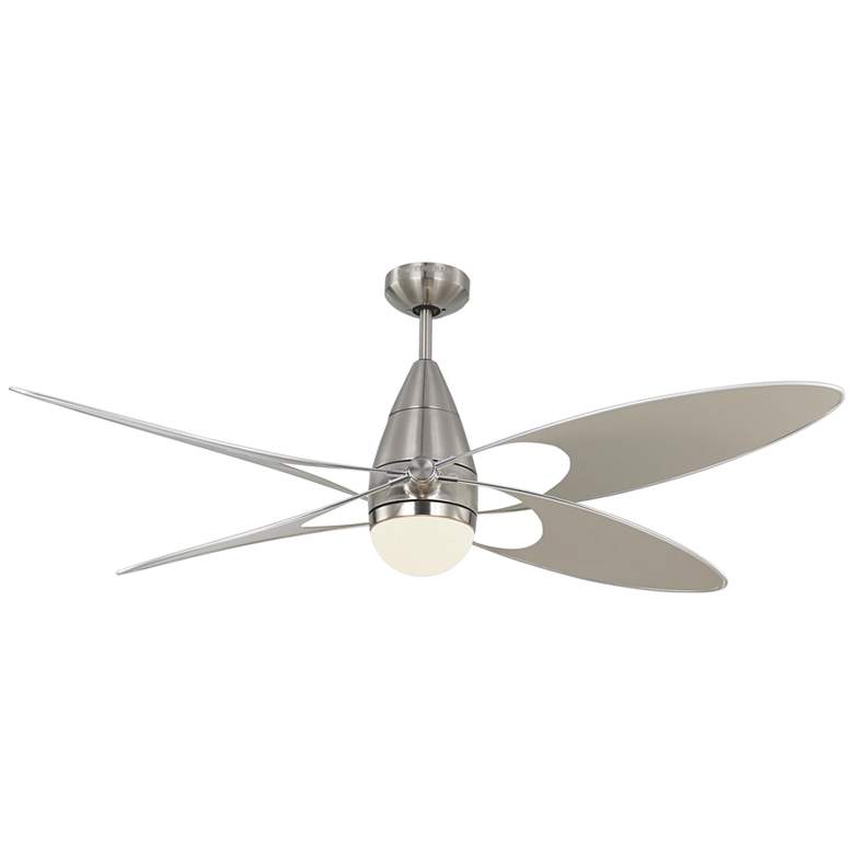 54 inch Butterfly Brushed Steel Damp Rated Fan with Remote