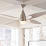 54" Butterfly Brushed Steel Damp Rated Fan with Remote in scene