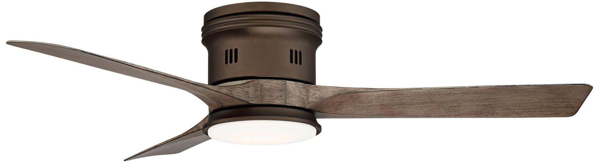 54" Casa Salerno Bronze Damp LED Hugger Fan with Remote Control in scene