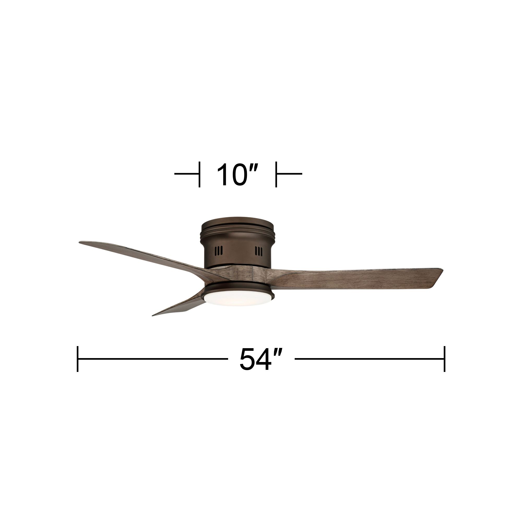 54" Casa Salerno Bronze Damp LED Hugger Fan with Remote Control in scene