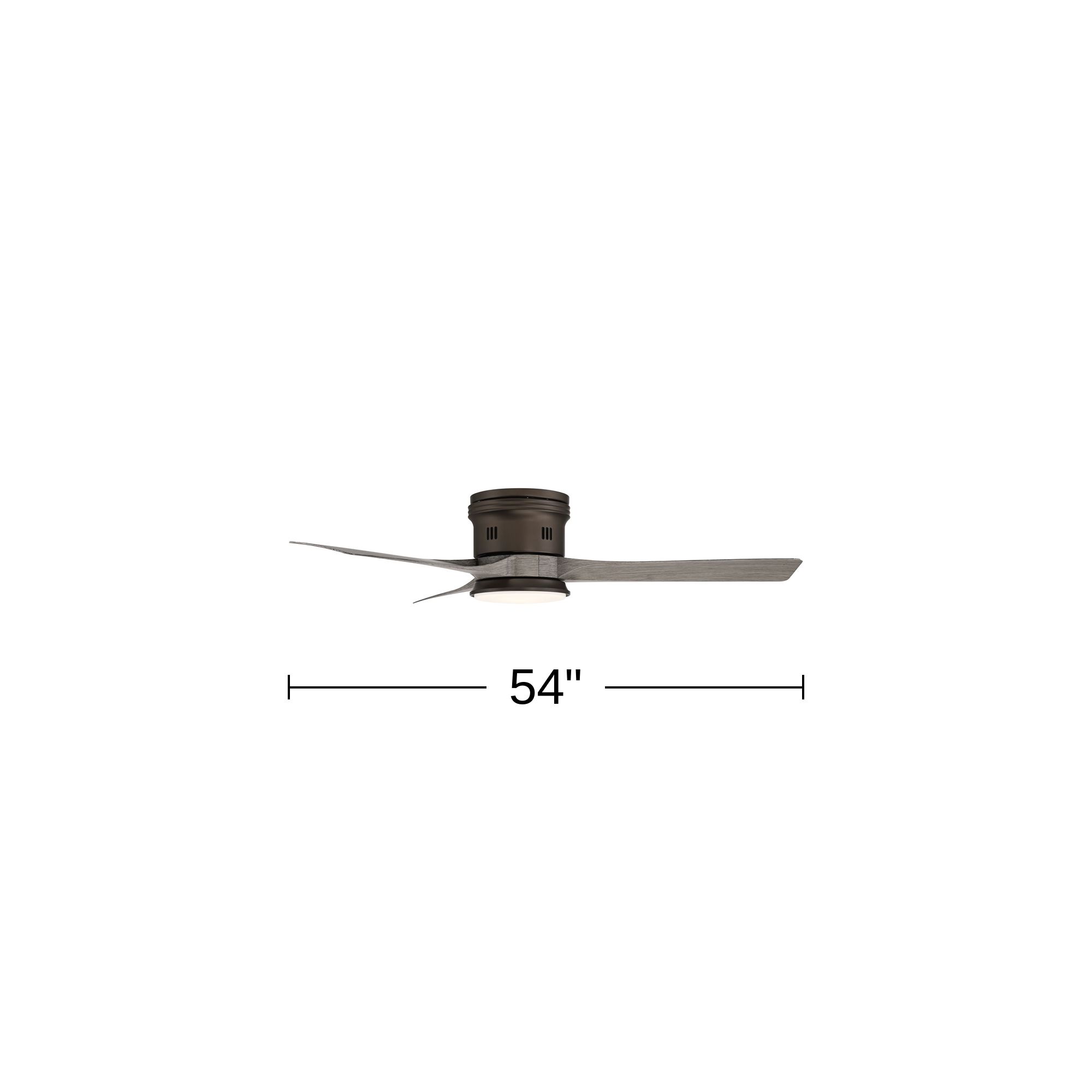54" Casa Salerno Bronze Gray Damp LED Hugger Fan with Remote Control