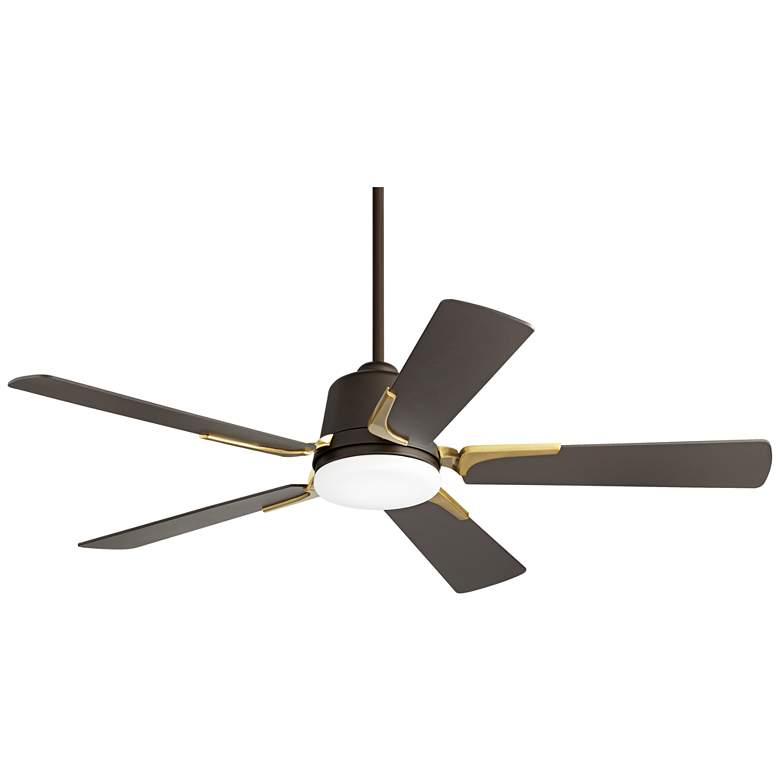Image 2 54 inch Casa Vieja Desteny Bronze Soft Brass LED Ceiling Fan with Remote