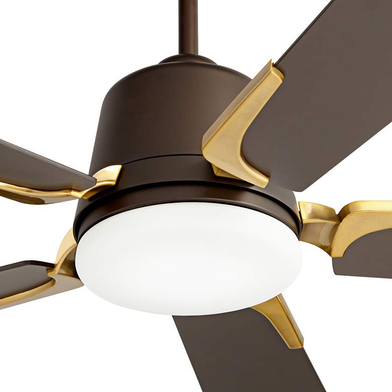 Image 3 54" Casa Vieja Desteny Bronze Soft Brass LED Ceiling Fan with Remote more views