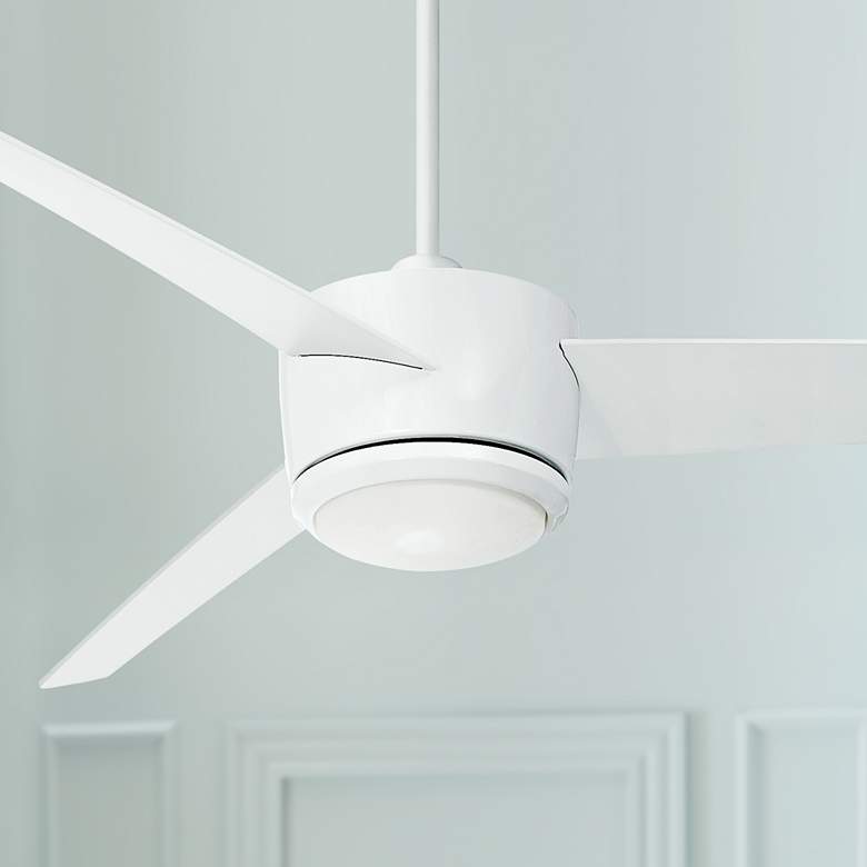 Image 1 54" Casa Vieja Epilogue White Modern LED Ceiling Fan with Remote