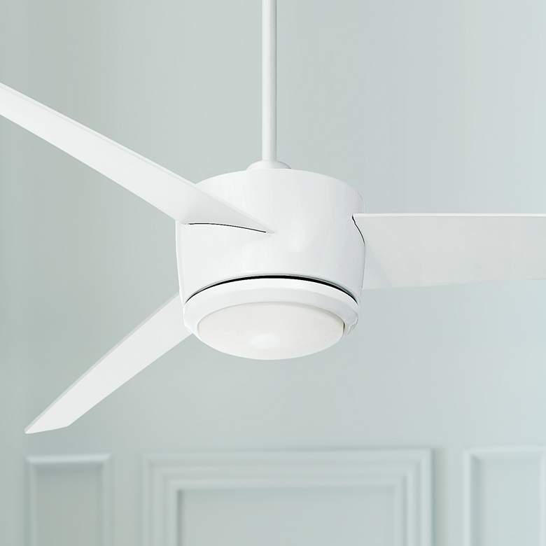 Image 1 54 inch Casa Vieja Epilogue White Modern LED Ceiling Fan with Remote