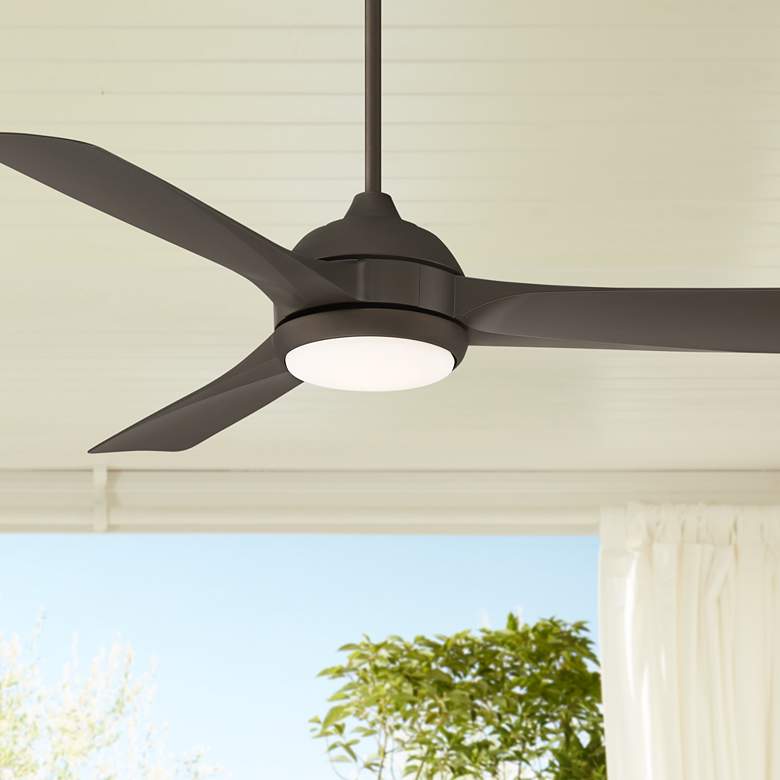 Image 1 54 inch Casa Vieja Expedite Damp Bronze LED Fan with Remote Control
