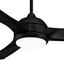 54" Casa Vieja Expedite Matte Black LED Damp Ceiling Fan with Remote