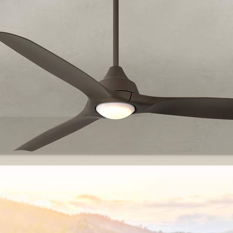 Image 1 54" Casa Vieja Hermosa Wind Emperial Bronze LED Damp Ceiling Fan