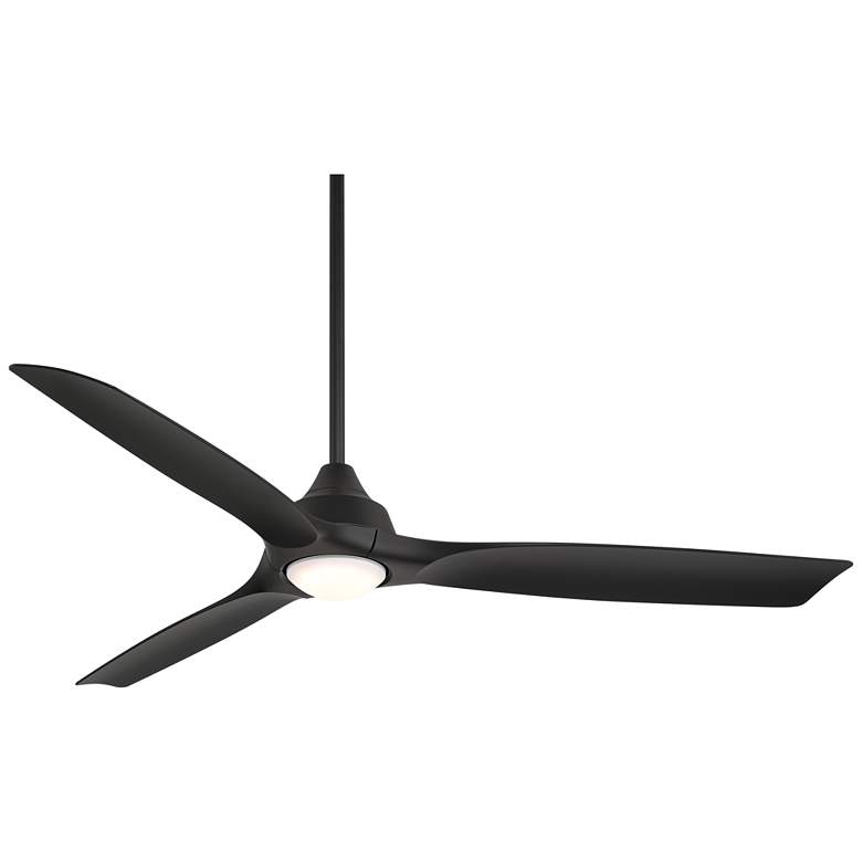 Image 2 54" Casa Vieja Hermosa Wind Matte Black LED Damp Ceiling Fan
