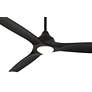 6_54" Casa Vieja Hermosa Wind Matte Black LED Damp Ceiling Fan more views