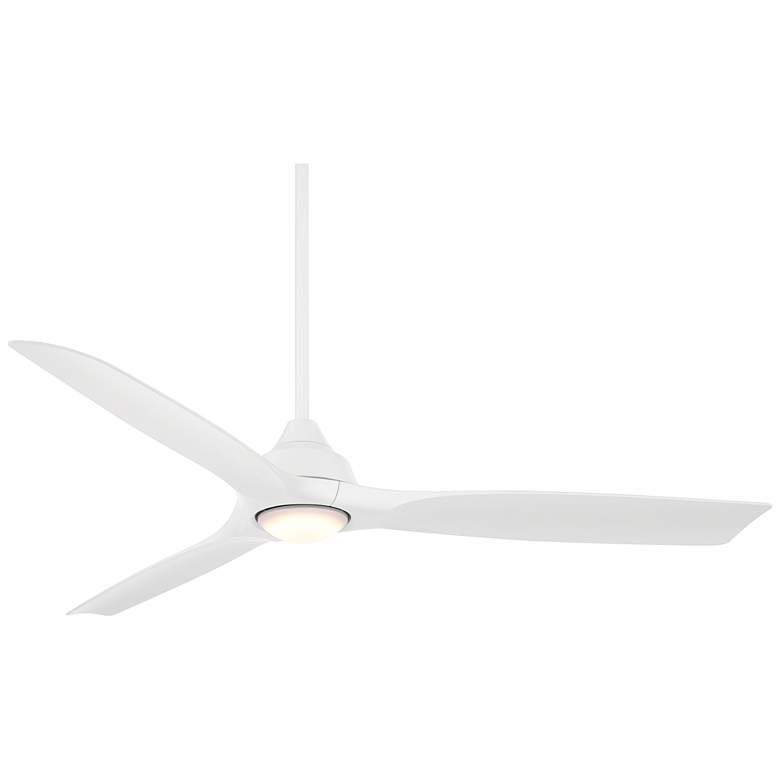 Image 3 54" Casa Vieja Hermosa Wind Matte White LED Damp Ceiling Fan