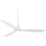 4_54" Casa Vieja Hermosa Wind Matte White LED Damp Ceiling Fan