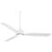 54" Casa Vieja Hermosa Wind Matte White LED Damp Ceiling Fan