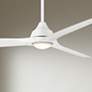 3_54" Casa Vieja Hermosa Wind Matte White LED Damp Ceiling Fan