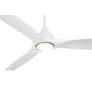 7_54" Casa Vieja Hermosa Wind Matte White LED Damp Ceiling Fan more views
