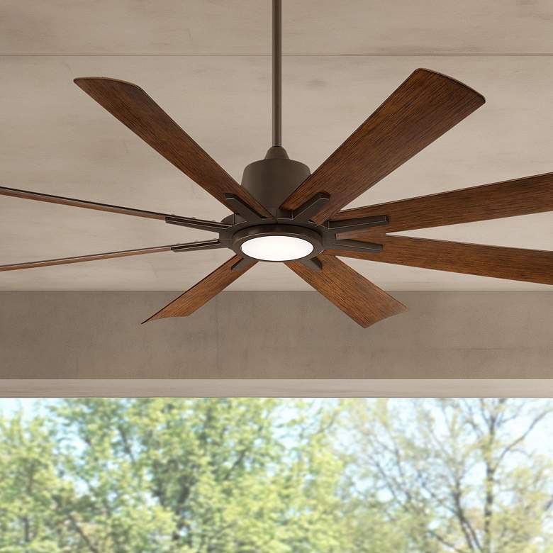 Image 1 54" Casa Vieja Inspirit Bronze LED Damp Remote Ceiling Fan