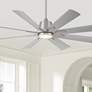 2_54" Casa Vieja Inspirit Brushed Steel Damp LED Remote Ceiling Fan