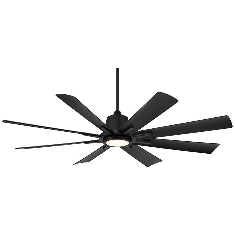 Image 2 54" Casa Vieja Inspirit Matte Black LED Damp Remote Ceiling Fan