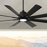 2_54" Casa Vieja Inspirit Matte Black LED Damp Remote Ceiling Fan