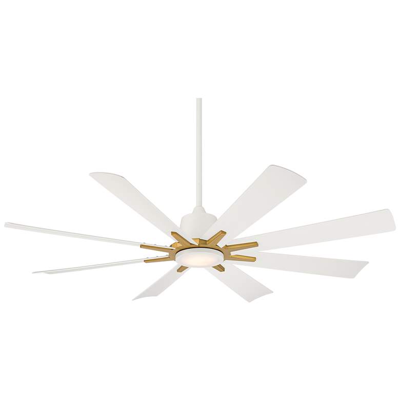 Image 2 54" Casa Vieja Inspirit Matte White LED Damp Remote Ceiling Fan