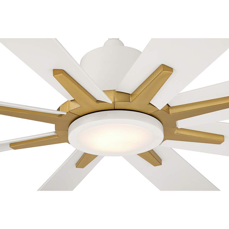 Image 3 54" Casa Vieja Inspirit Matte White LED Damp Remote Ceiling Fan more views