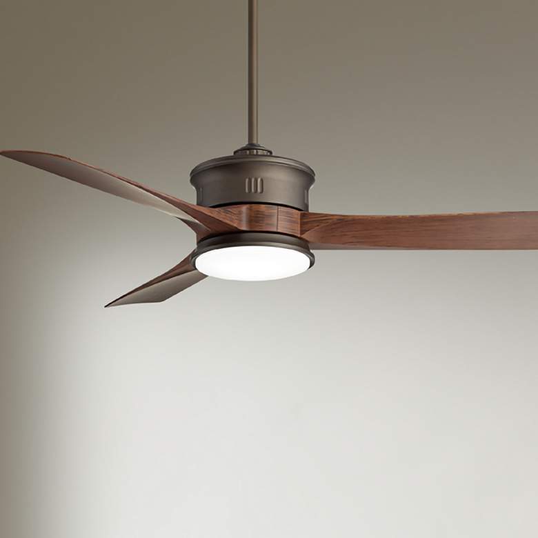 Image 2 54" Casa Vieja Key West Bronze Wet Outdoor LED Ceiling Fan with Remote