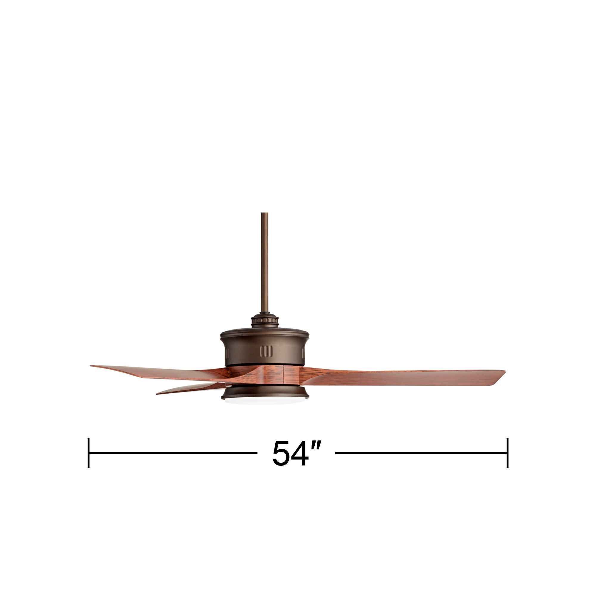 54" Casa Vieja Key West Bronze Wet Outdoor LED Ceiling Fan with Remote in scene