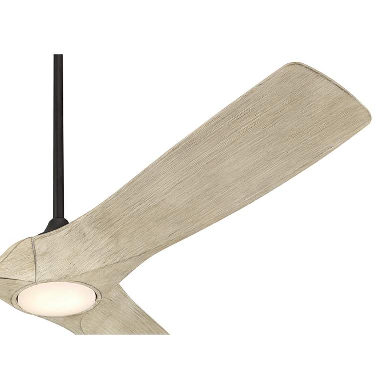 Image 4 54" Casa Vieja Kona Wind Matte Black and White Oak LED Ceiling Fan more views