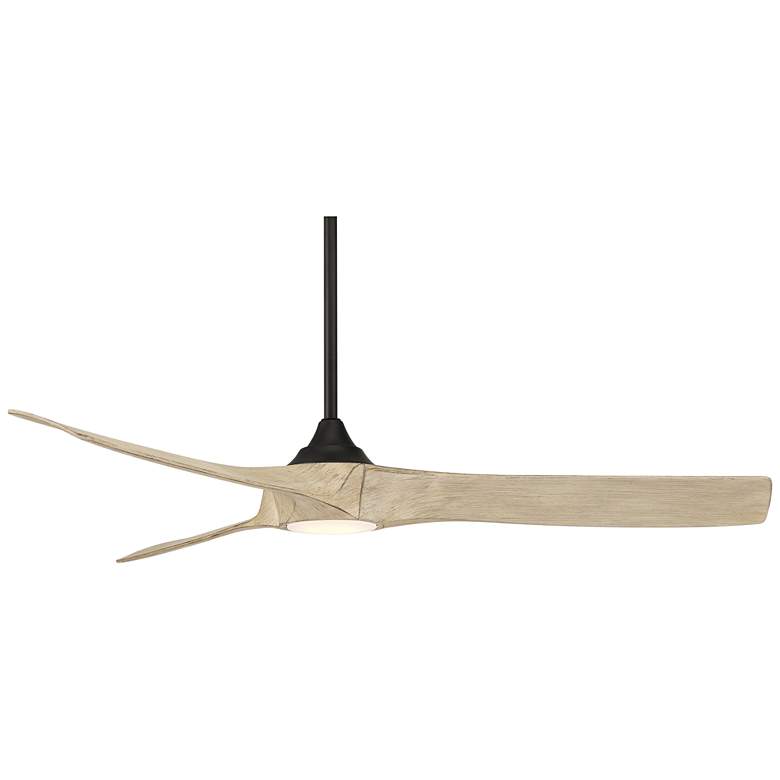 Image 5 54" Casa Vieja Kona Wind Matte Black and White Oak LED Ceiling Fan more views