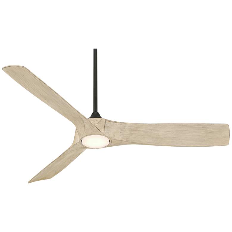 Image 6 54" Casa Vieja Kona Wind Matte Black and White Oak LED Ceiling Fan more views