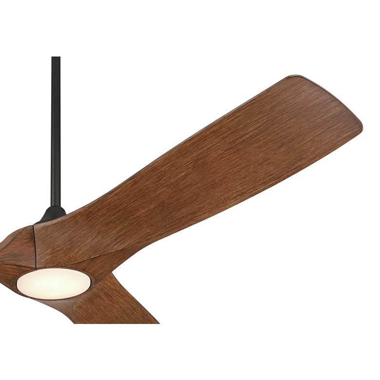 Image 4 54" Casa Vieja Kona Wind Matte Black Koa LED DC Damp Ceiling Fan more views