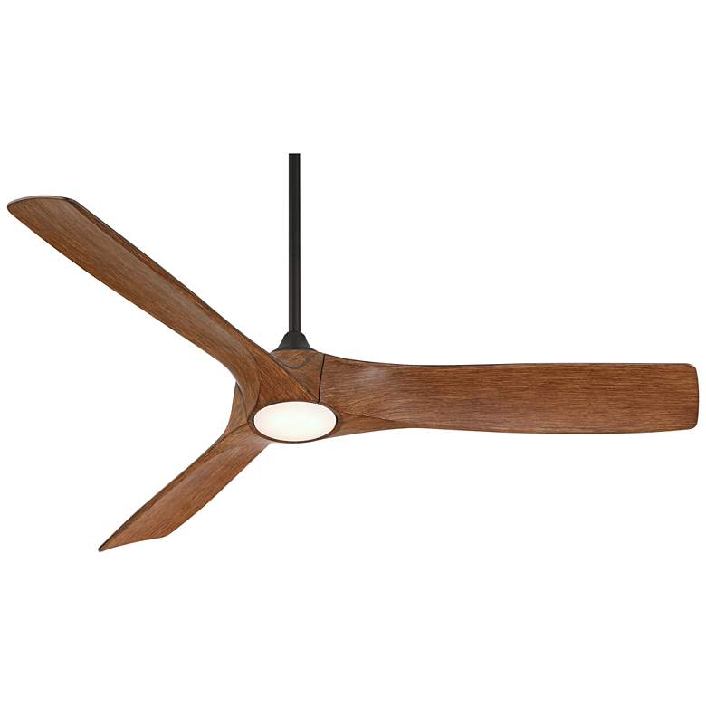 Image 6 54" Casa Vieja Kona Wind Matte Black Koa LED DC Damp Ceiling Fan more views